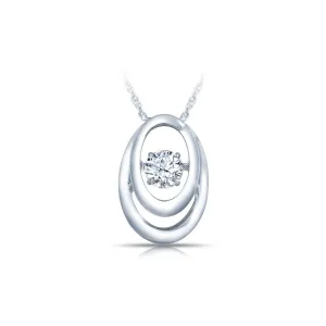 SS CZ Pendant 1=1/4 ctw W/chain
