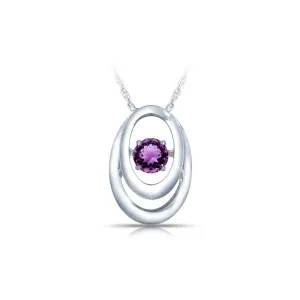 SS Pendant with Amethyst 1=1/5 W/chain