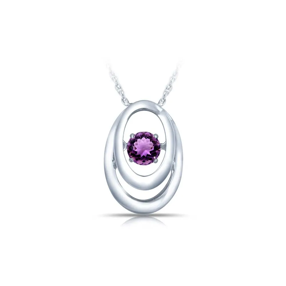 SS Pendant with Amethyst 1=1/5 W/chain