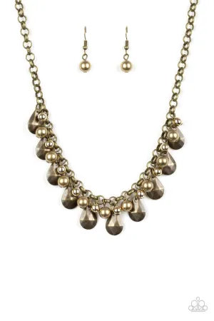 Stage Stunner Brass Paparazzi Necklace