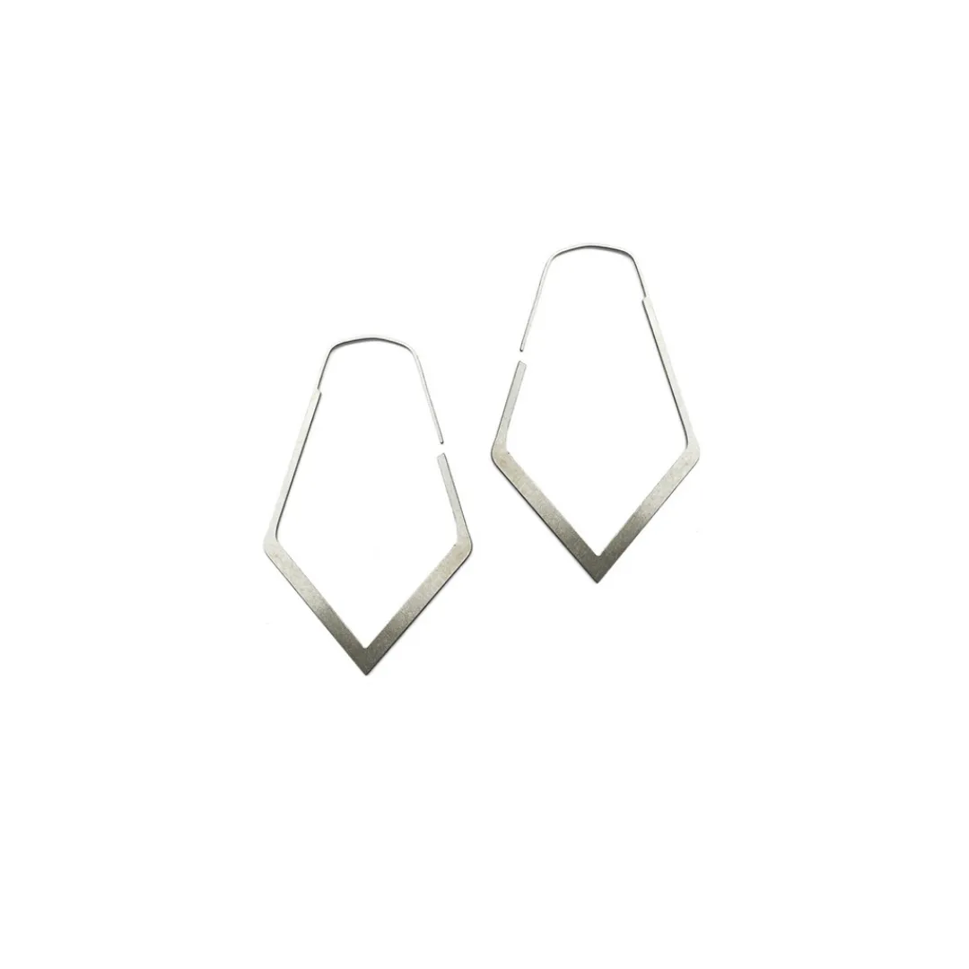 Stainless Steel Small Facet Hoops