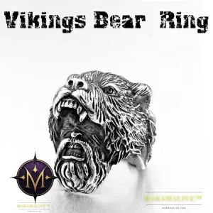 Stainless Steel Viking Bear Head Ring for Men's Punk Fashion Jewelry
