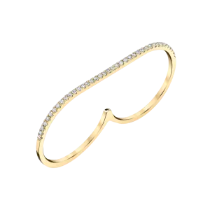 Staple Ring with White Pavé Diamonds
