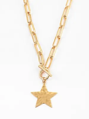 STAR HAMMERED NECKLACE - GOLD