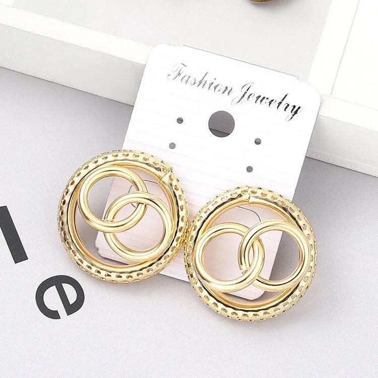 Steel Honeycomb Hoop Earrings - Lightweight and Chic Jewelry