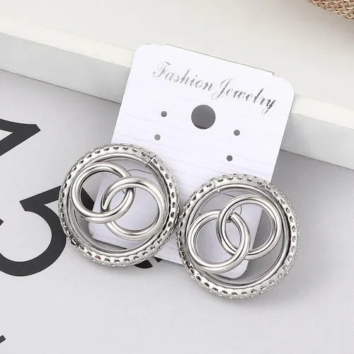 Steel Honeycomb Hoop Earrings - Lightweight and Chic Jewelry