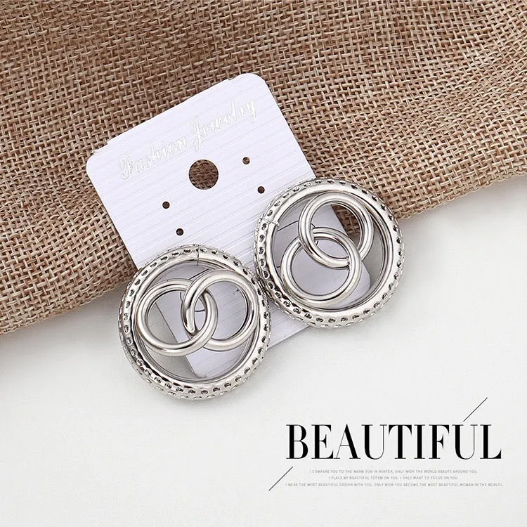 Steel Honeycomb Hoop Earrings - Lightweight and Chic Jewelry