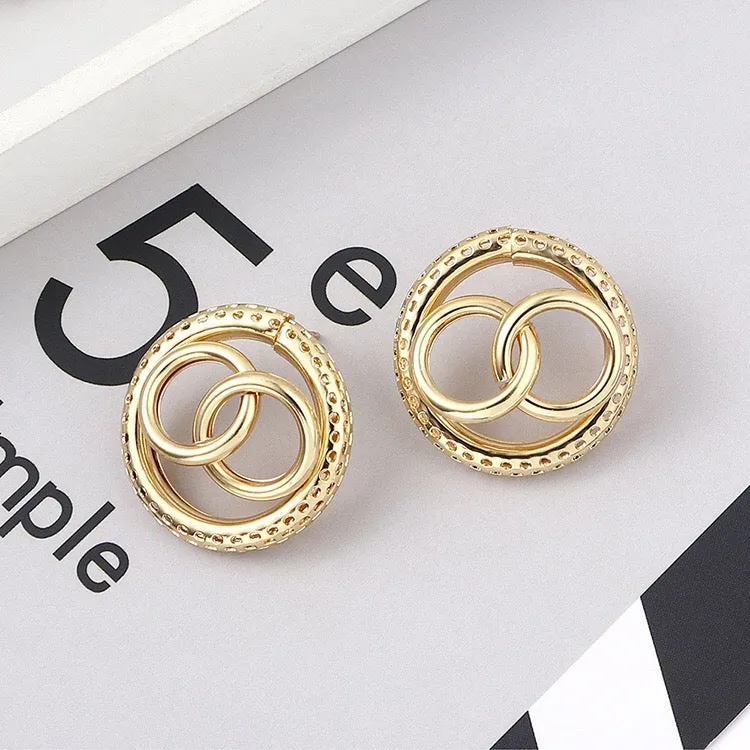 Steel Honeycomb Hoop Earrings - Lightweight and Chic Jewelry