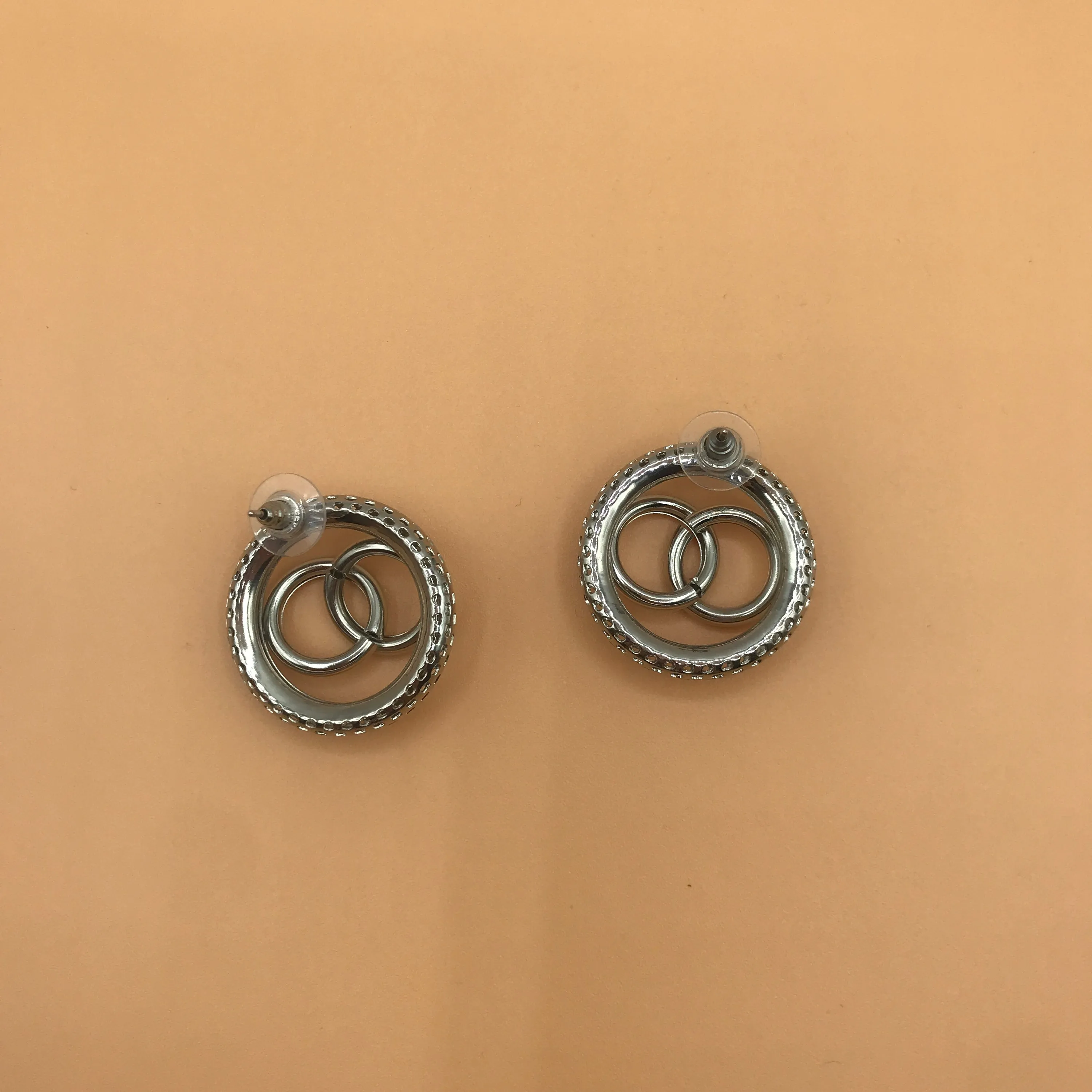 Steel Honeycomb Hoop Earrings - Lightweight and Chic Jewelry