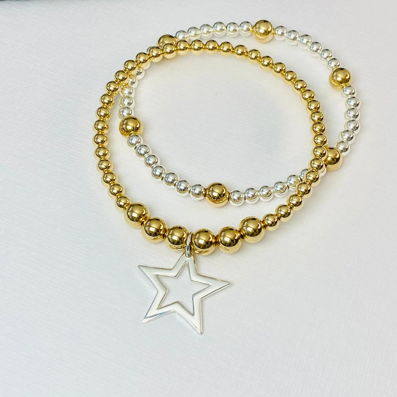 STELLAR | Gold and Silver Star Bracelet Stacking Set
