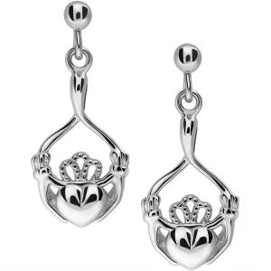 Sterling Silver Claddagh Earrings UES-6165