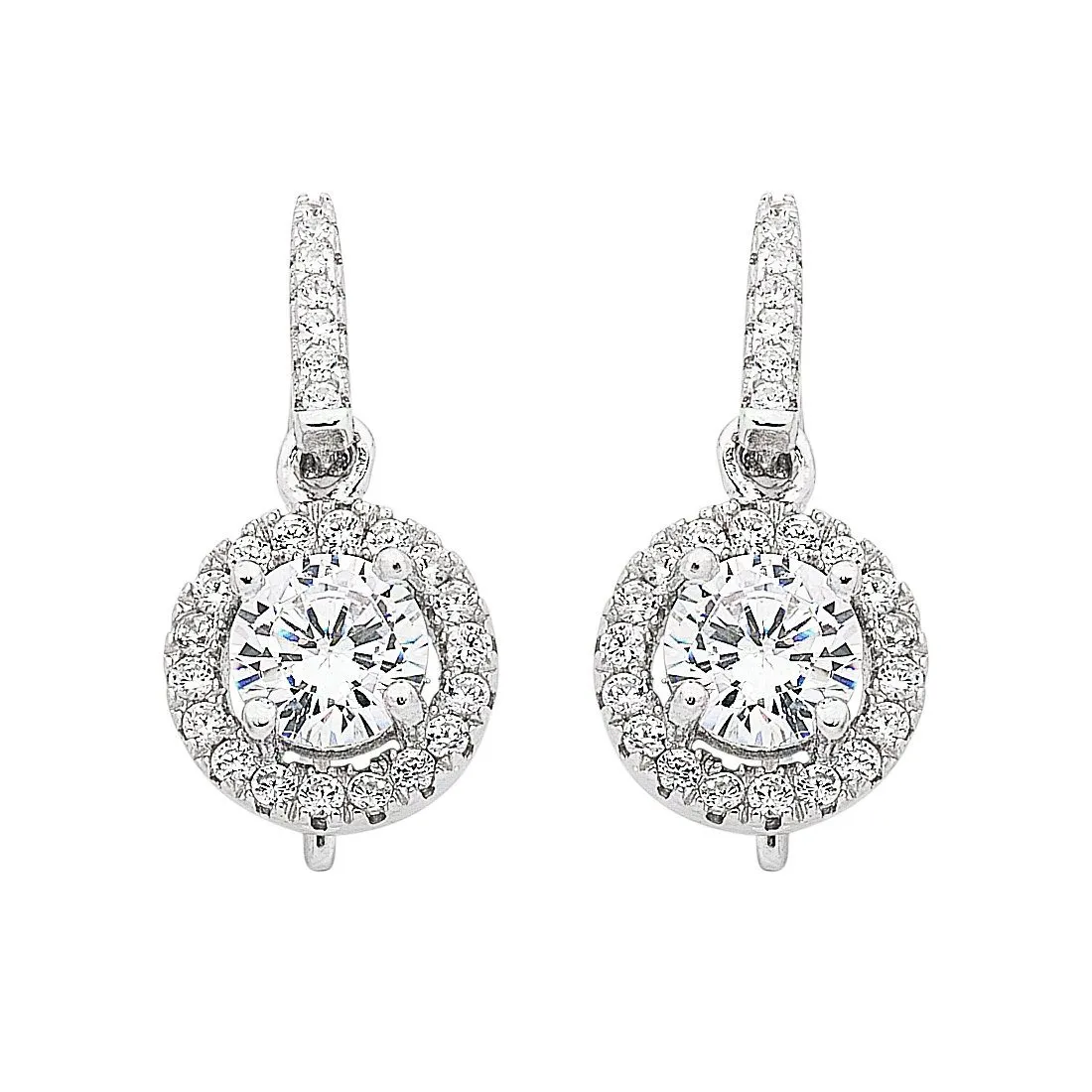 Sterling Silver Cubic Zirconia Hook Drop Earrings