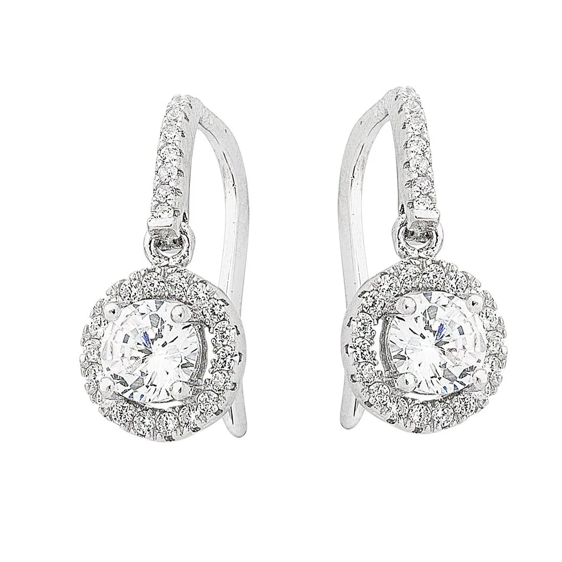 Sterling Silver Cubic Zirconia Hook Drop Earrings