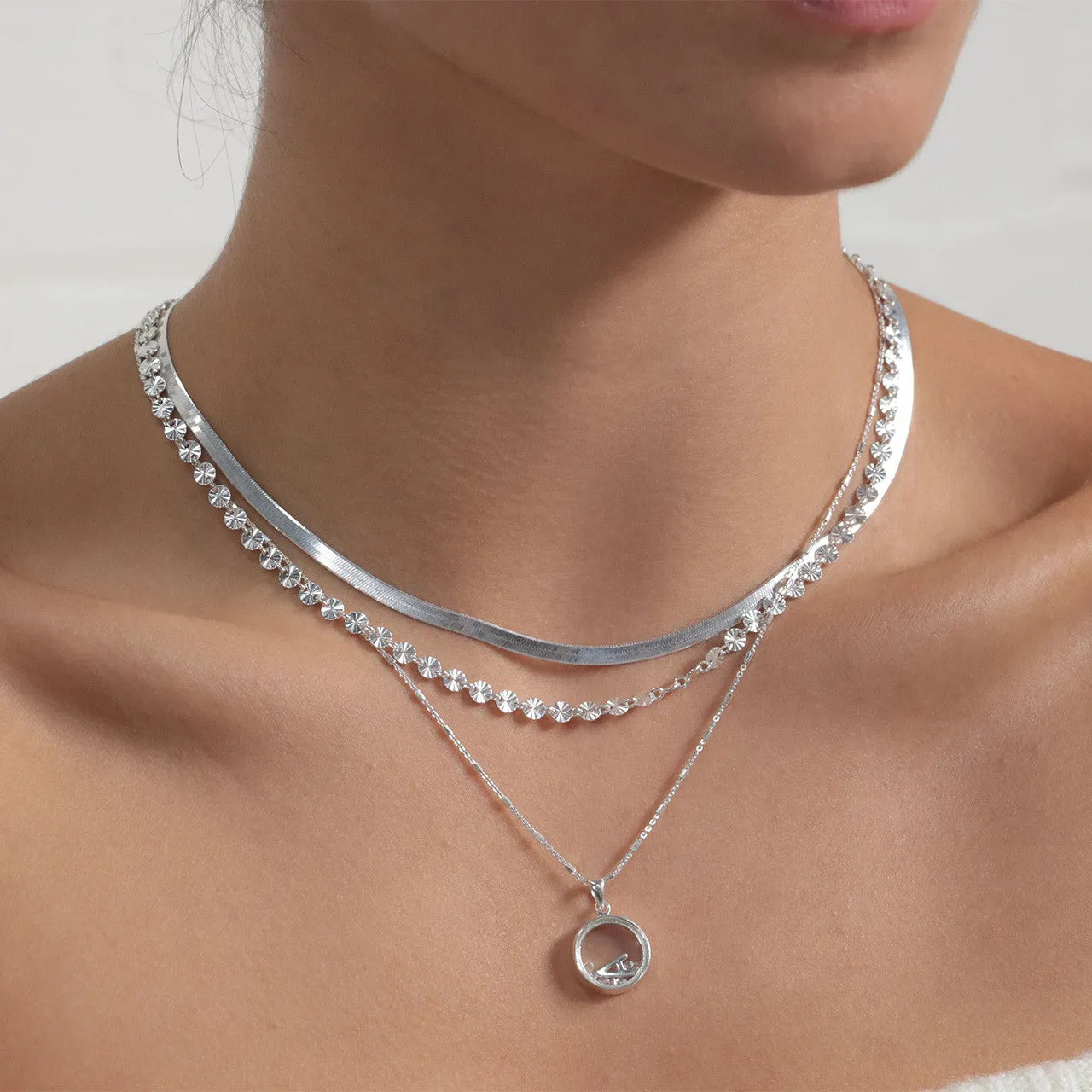 Sterling Silver Herringbone Necklace