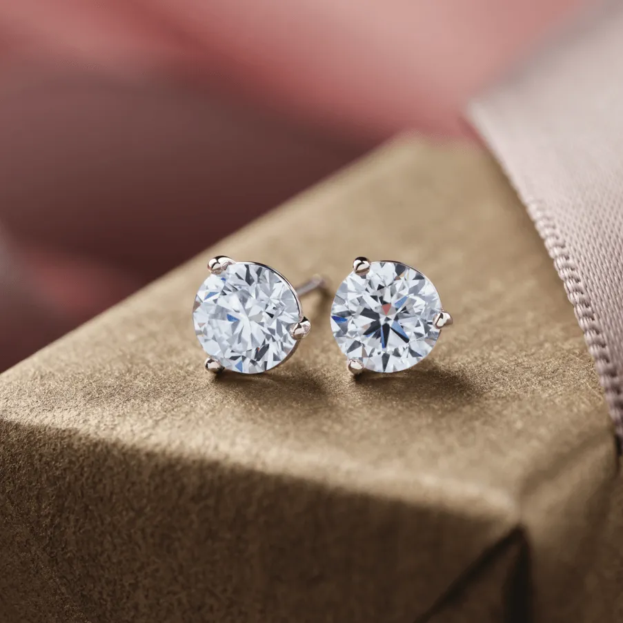Sterling Silver Lab-Grown Diamond Stud Earrings