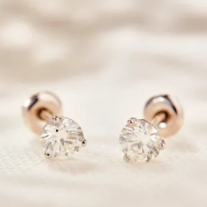 Sterling Silver Lab-Grown Diamond Stud Earrings
