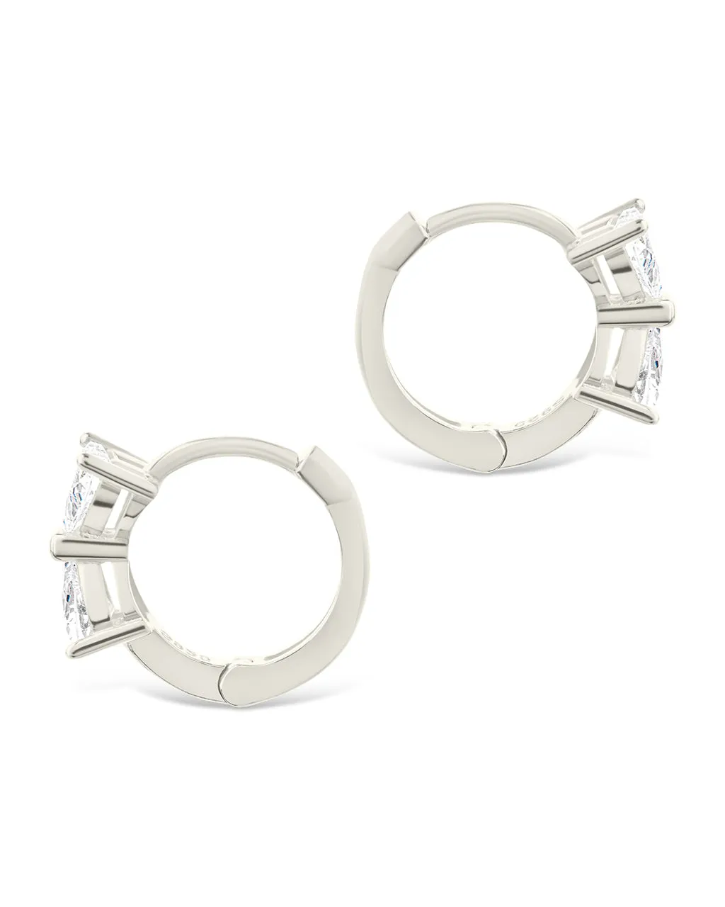 Sterling Silver Ravenna CZ Micro Hoop Earrings