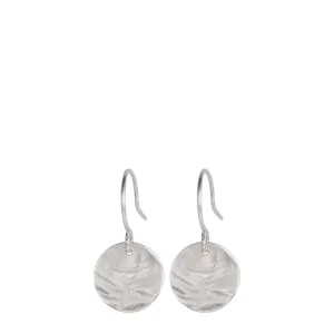 Sterling Silver Small Shell Disc Earrings