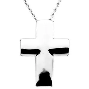 Sterling Silver The Covenant of Prayer Unadorned Cross Necklace