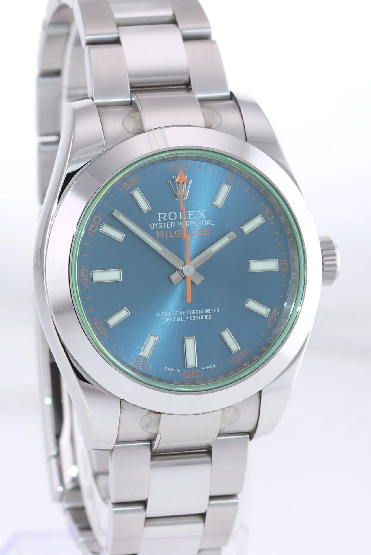 STICKERS PAPERS Rolex Milgauss Blue Anniversary Green 116400GV Steel Watch Box