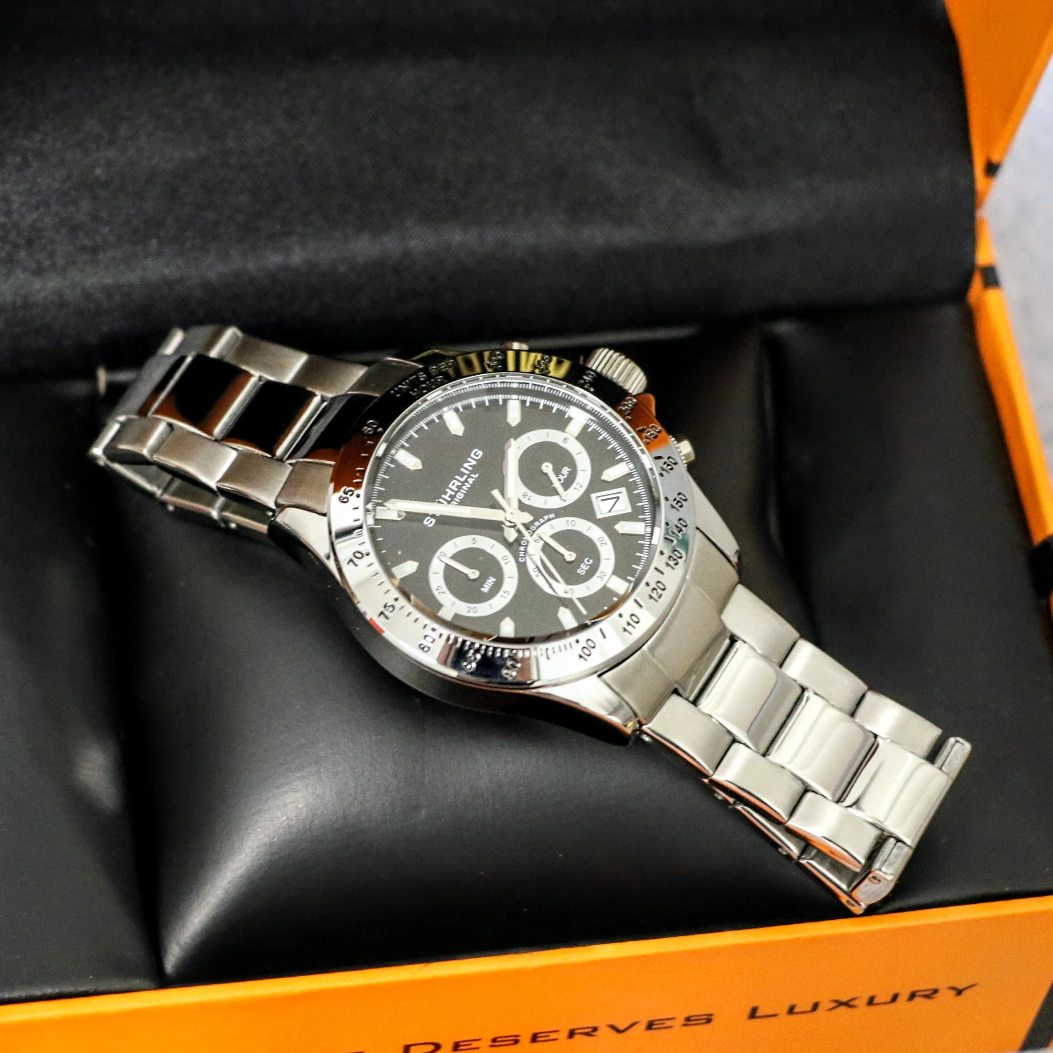 STUHRLING Original Chronograph Quartz Watch Ref. M17610 - Box & Papers!