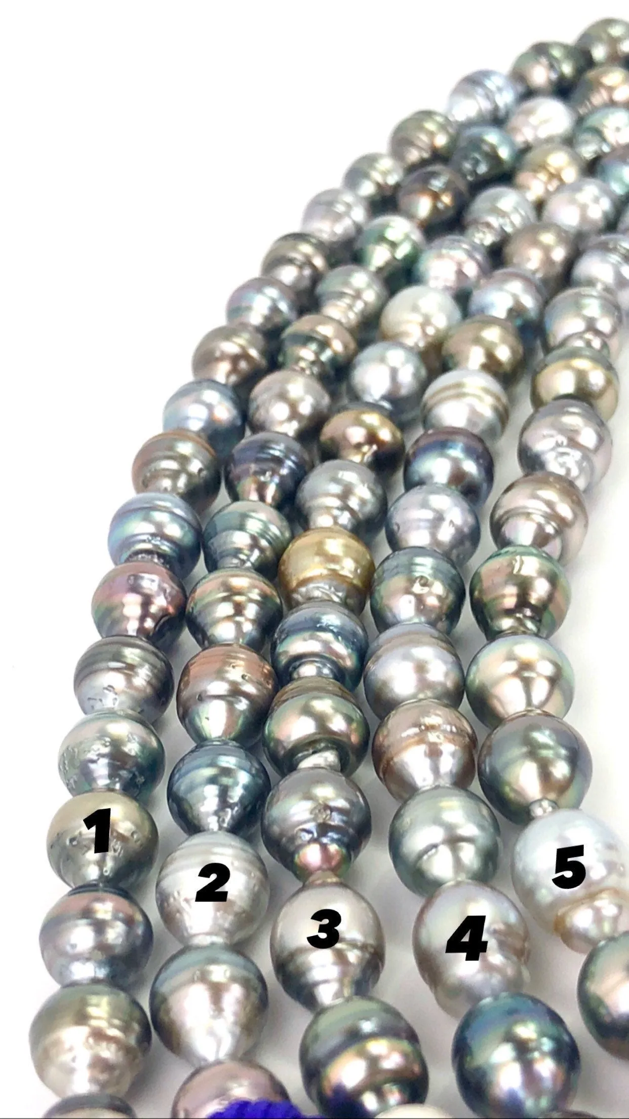 Stunning 7.99 - 9.99 mm Tahitian pearl strands , Tahiti pearls , SKU# 991