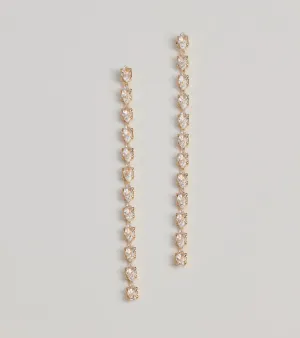 Stunning And Chic Rhinestone Linear Earrings