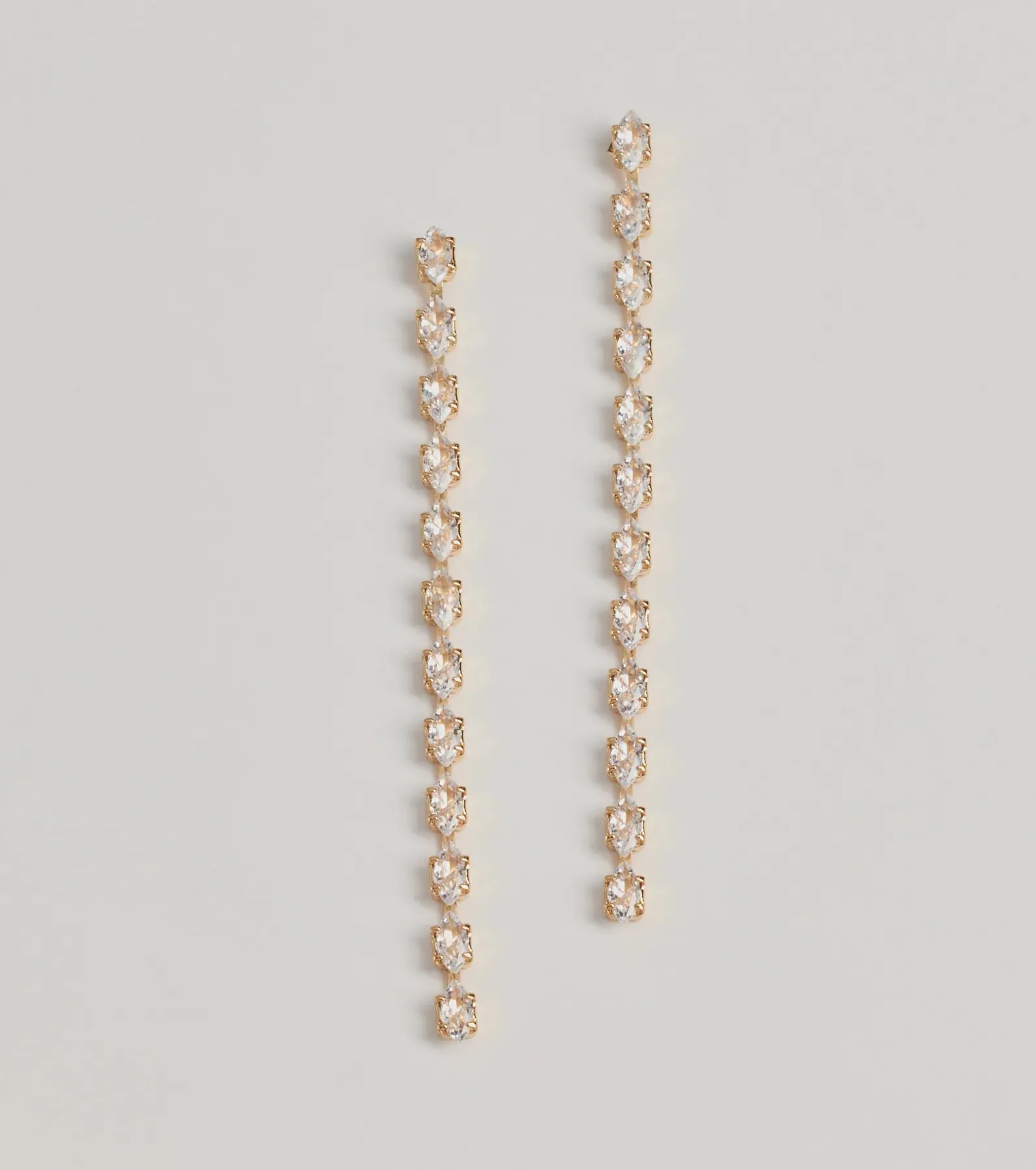 Stunning And Chic Rhinestone Linear Earrings