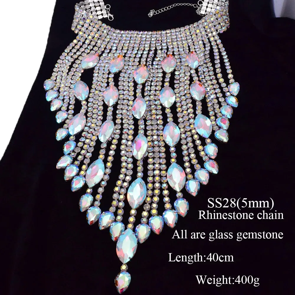 Stunning Crystal Rhinestones Chain Necklace