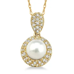 Stunning Diamond & Pearl Necklace