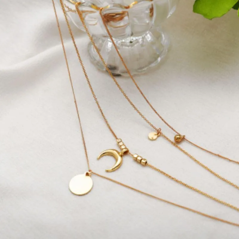 Stunning four Layer Necklace - High-Quality Zinc Alloy Jewelry