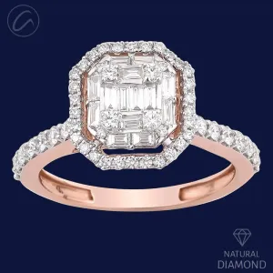 Stunning Open Halo 18K Gold   Diamond Ring
