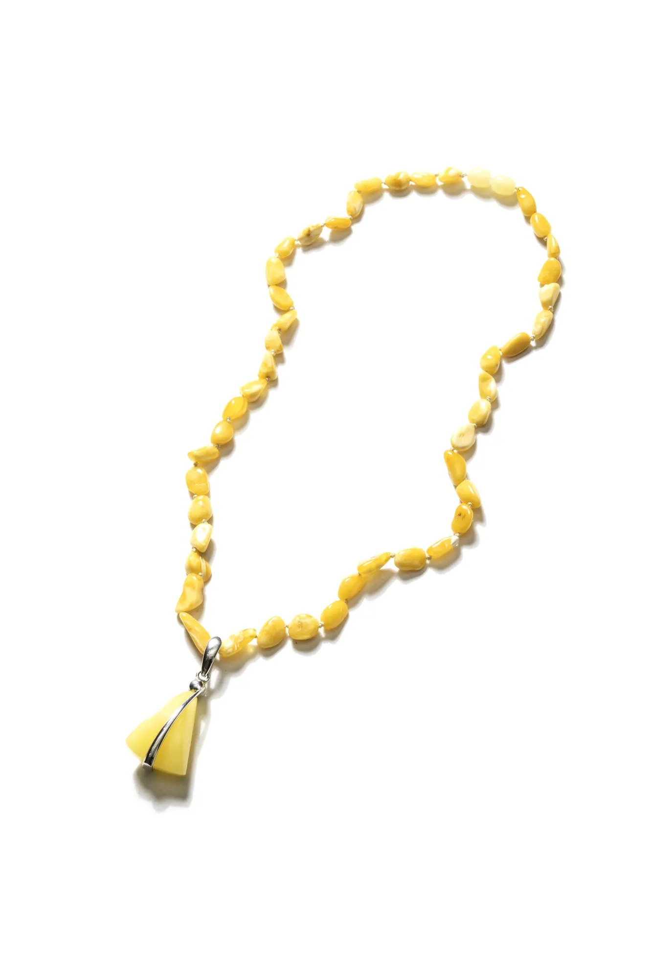 Stunning Polish Designer Butterscotch Amber Pendant Statement Necklace