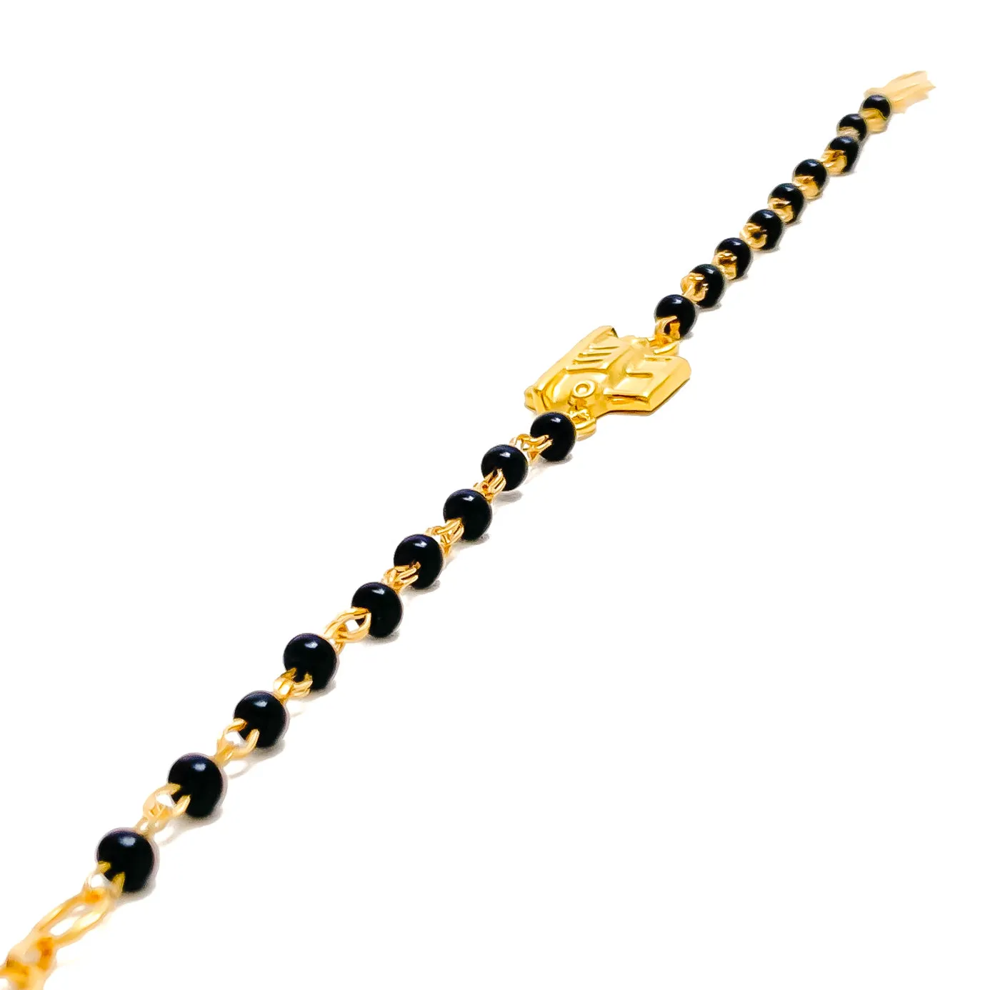 Stylish Dainty 22k Gold Black Bead Baby Bracelet