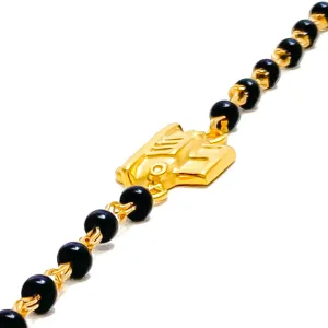 Stylish Dainty 22k Gold Black Bead Baby Bracelet