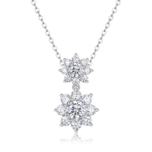 Stylish Dual Snowflake Pendant Necklace