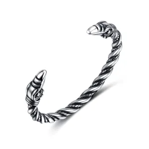 Stylish Mens Accessory Bold Titanium Twisted Bracelet