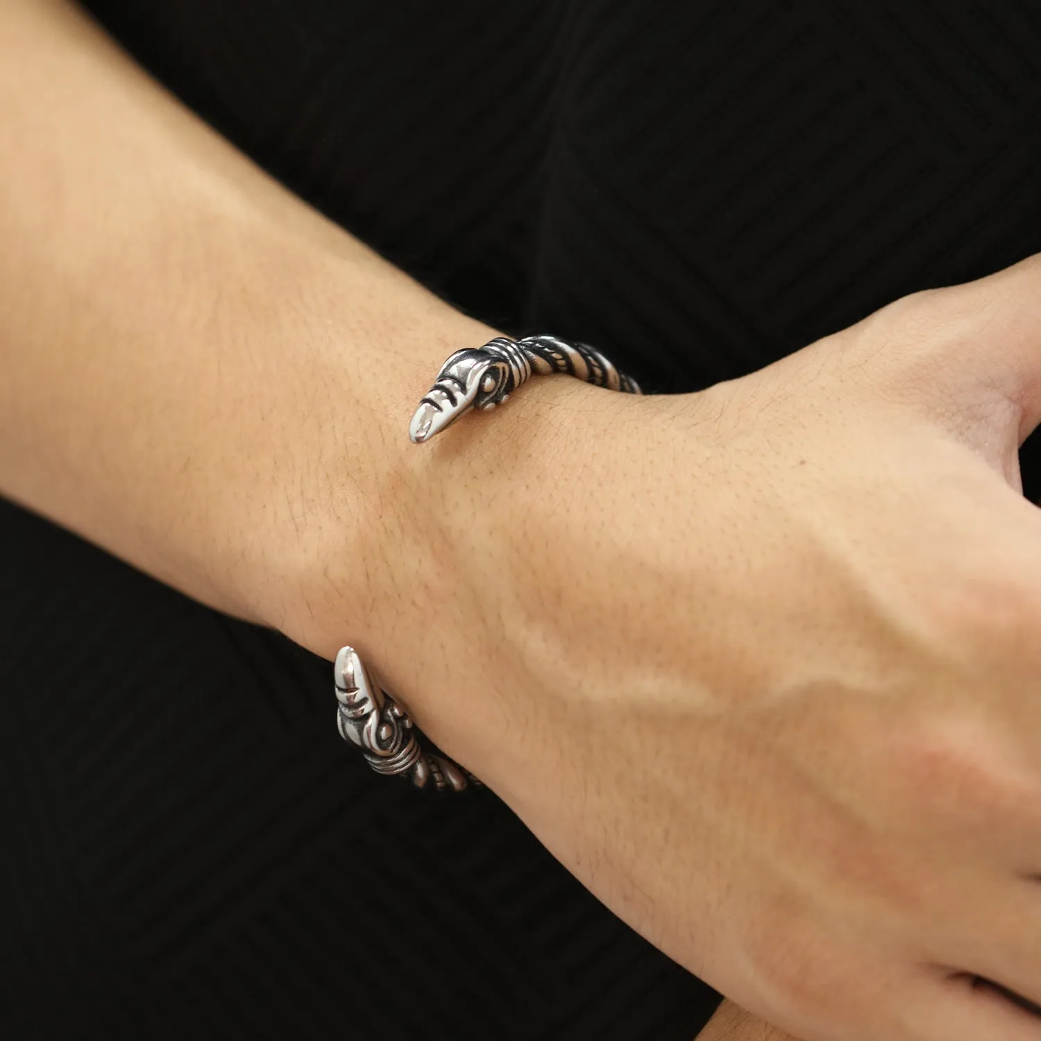 Stylish Mens Accessory Bold Titanium Twisted Bracelet