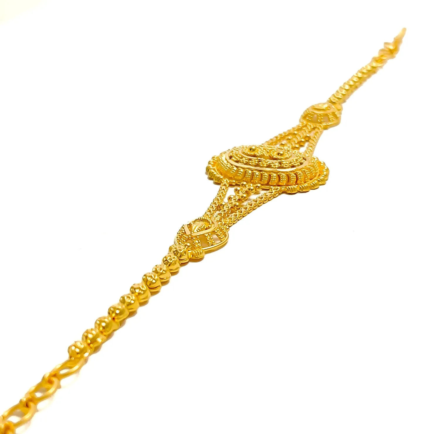 Stylish Oval Grandiose 22k Gold Bracelet