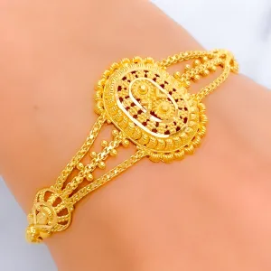 Stylish Oval Grandiose 22k Gold Bracelet