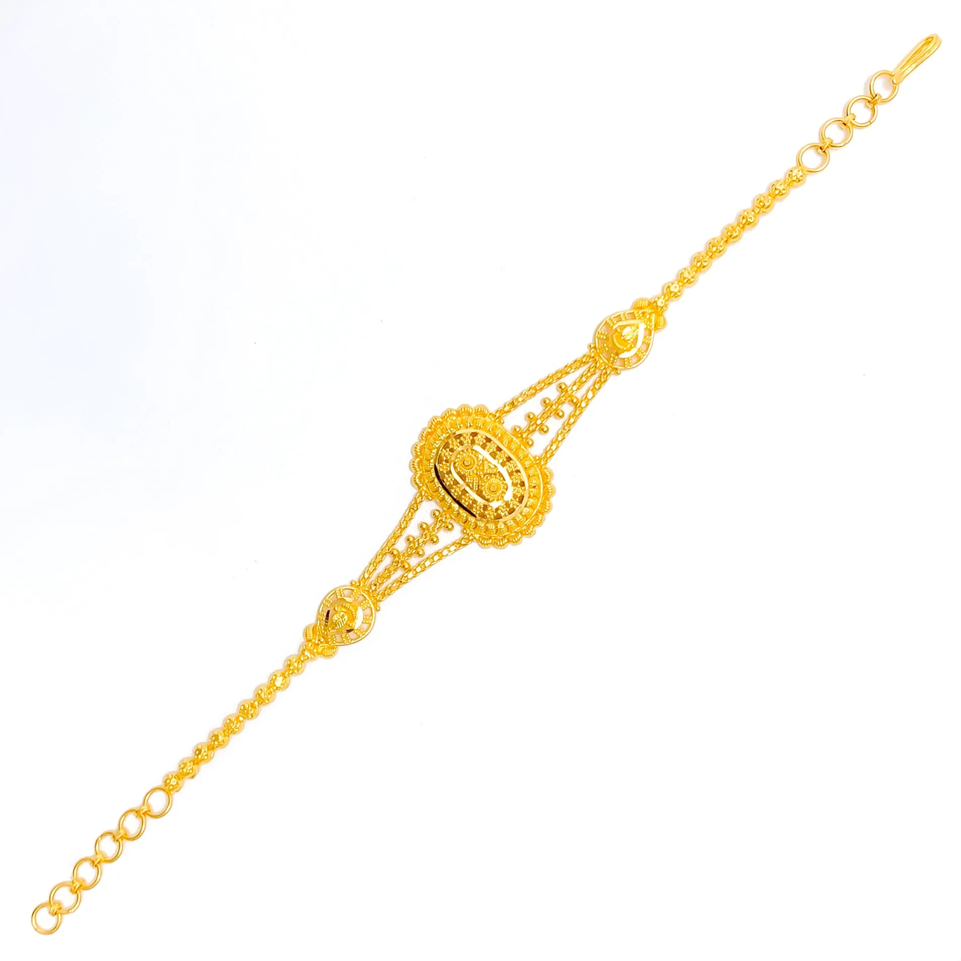 Stylish Oval Grandiose 22k Gold Bracelet