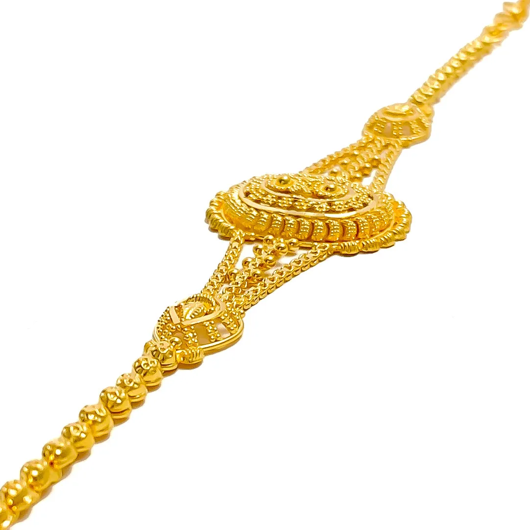 Stylish Oval Grandiose 22k Gold Bracelet