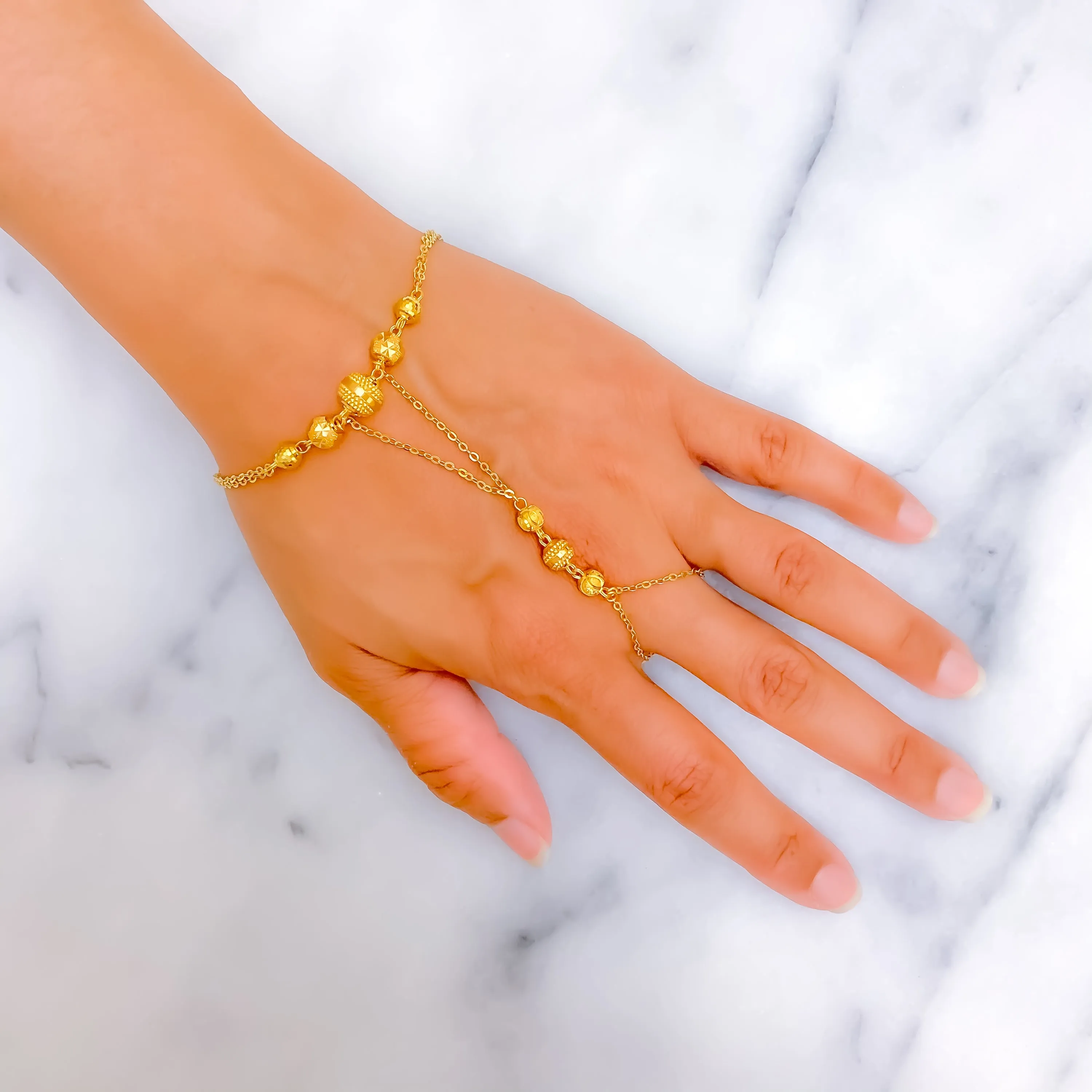 Stylish Sparkling 22K Gold Orb Panchangala