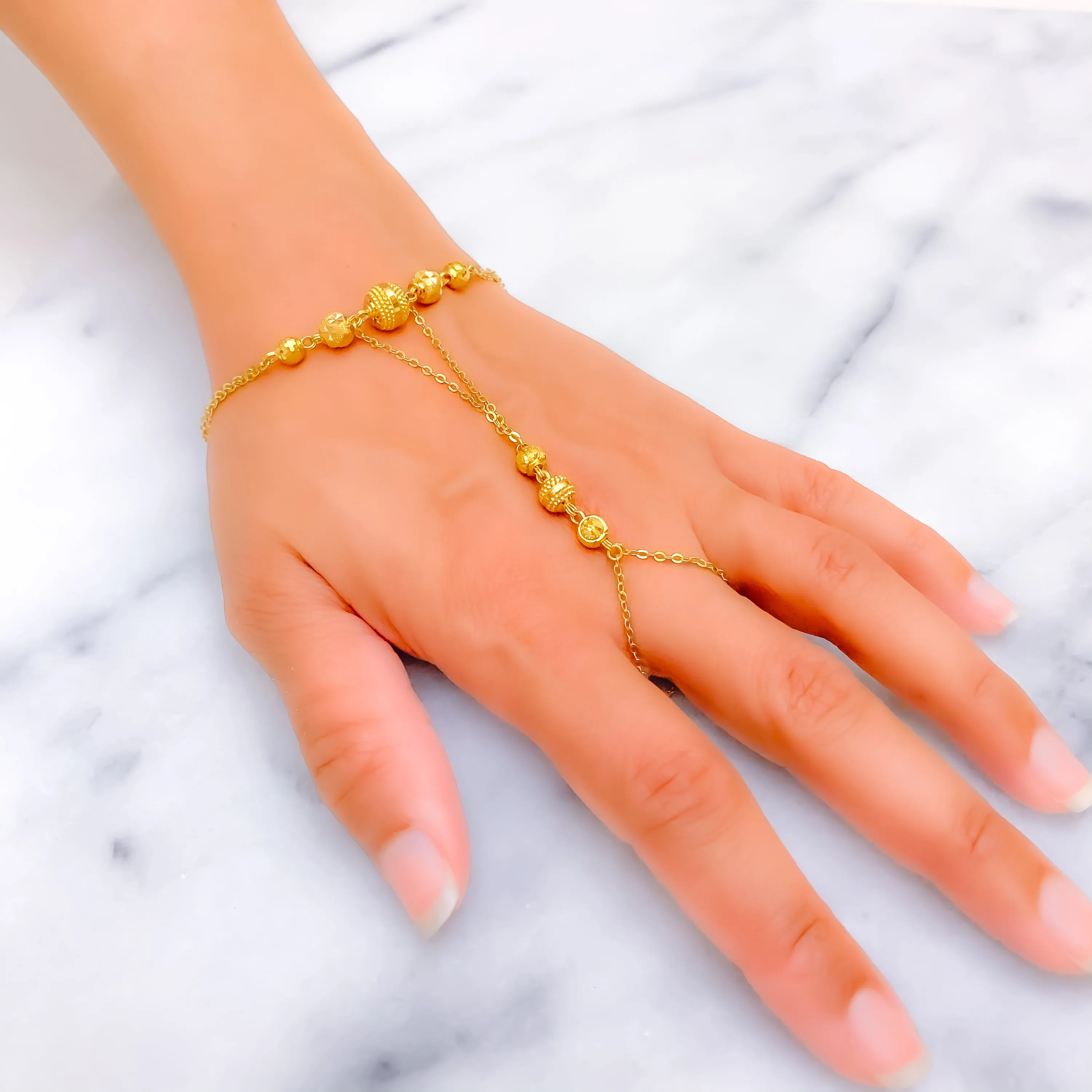 Stylish Sparkling 22K Gold Orb Panchangala