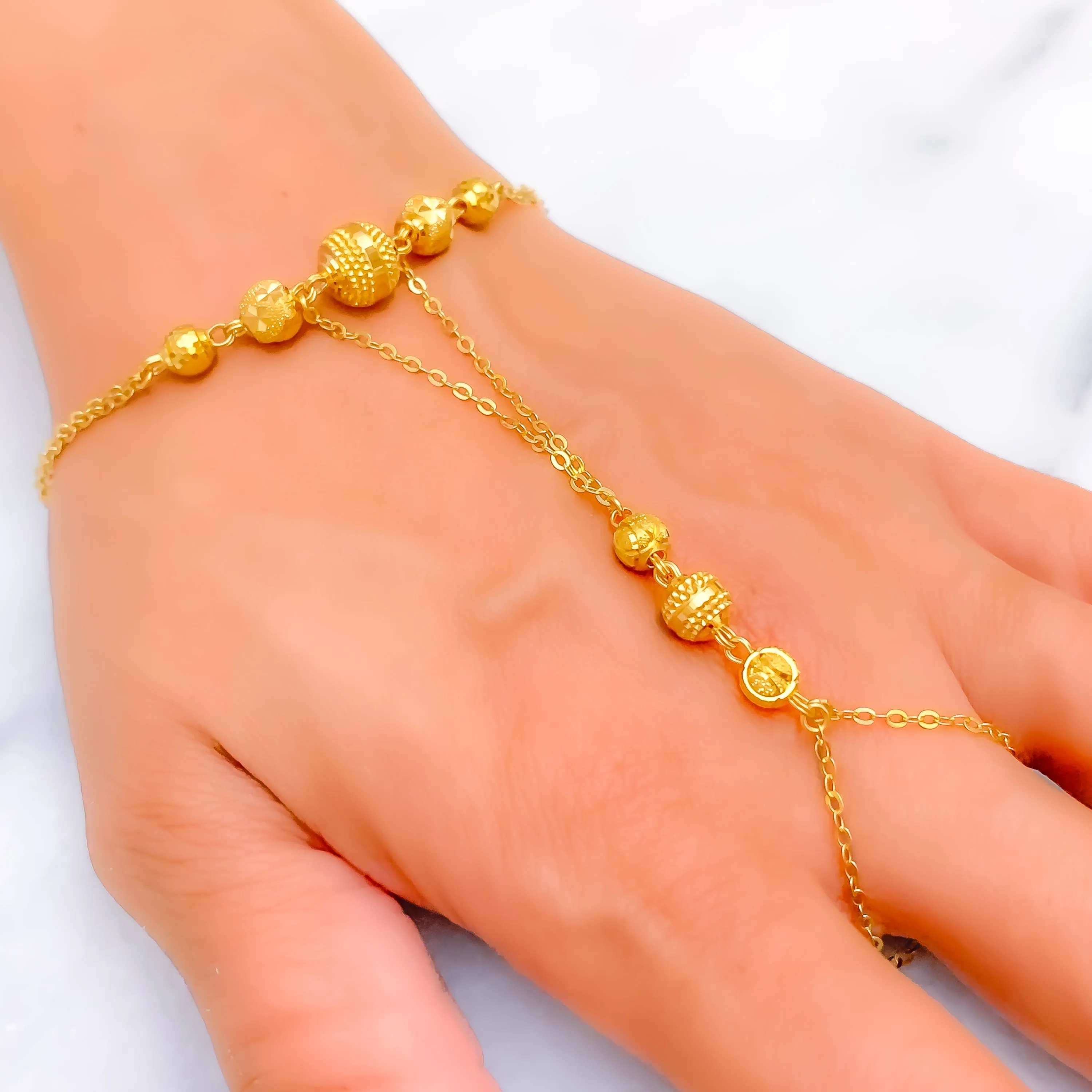 Stylish Sparkling 22K Gold Orb Panchangala