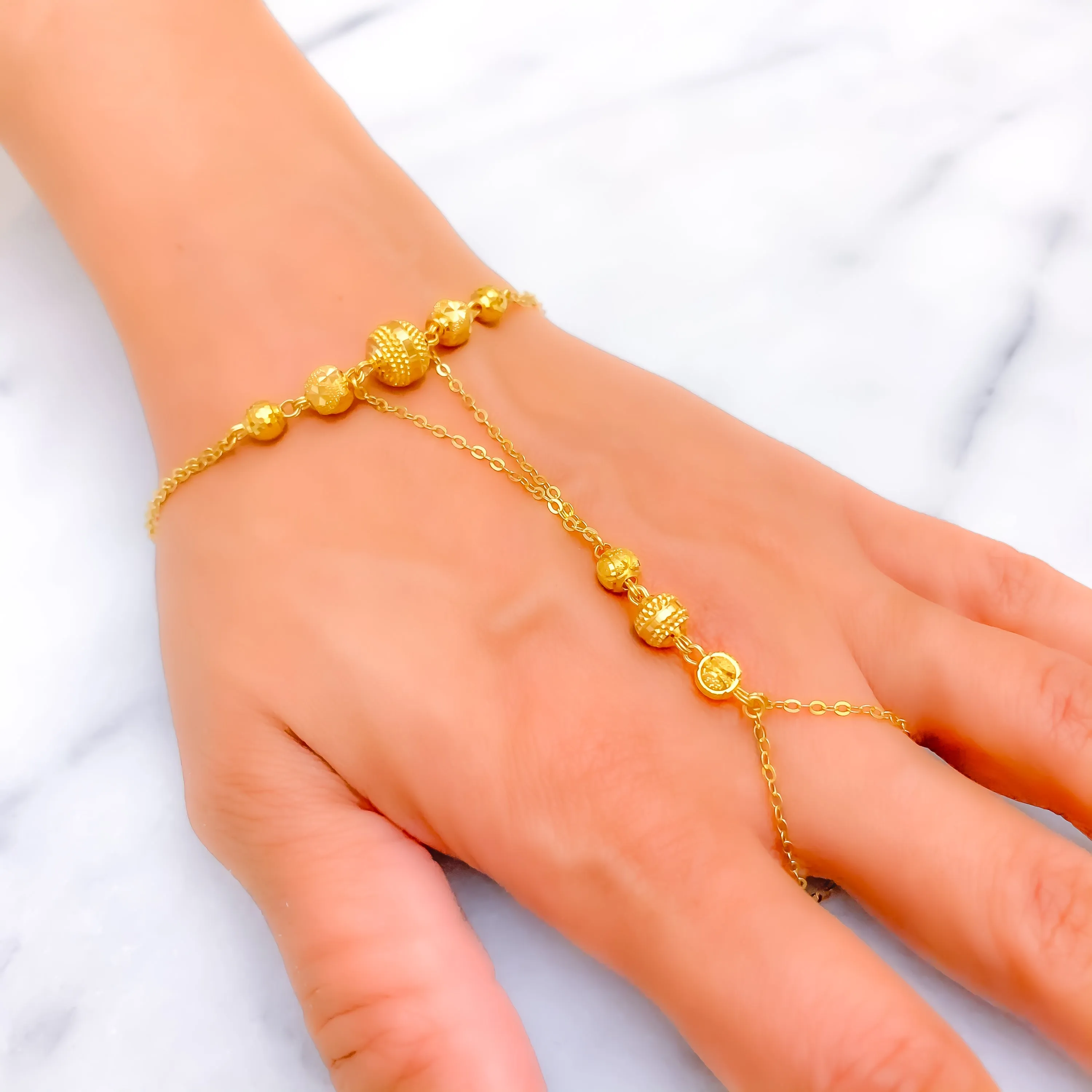 Stylish Sparkling 22K Gold Orb Panchangala