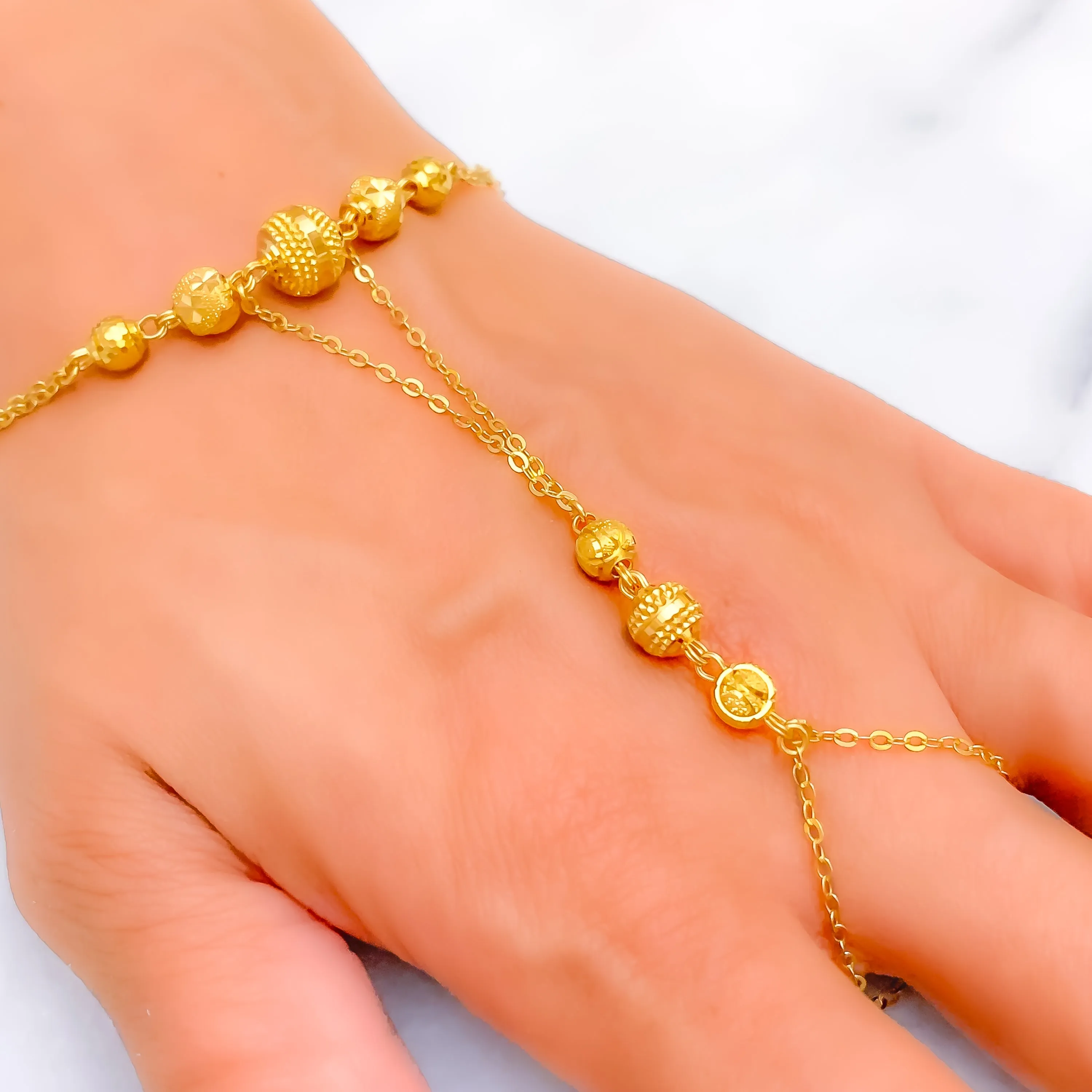 Stylish Sparkling 22K Gold Orb Panchangala