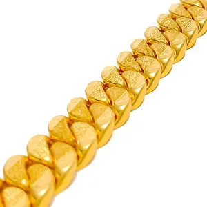 Stylish Textured 22K Gold Men's Bracelet