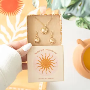 Sun Necklace & Earrings Gift Set