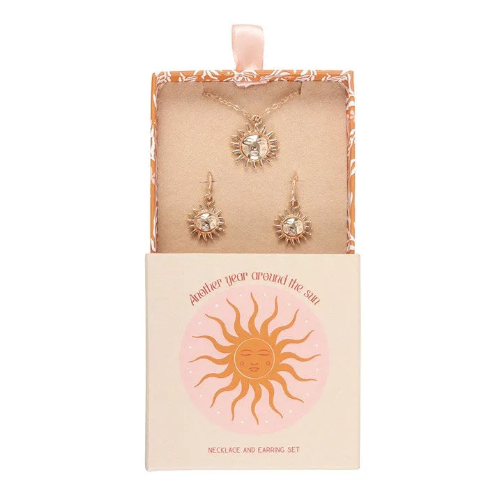 Sun Necklace & Earrings Gift Set